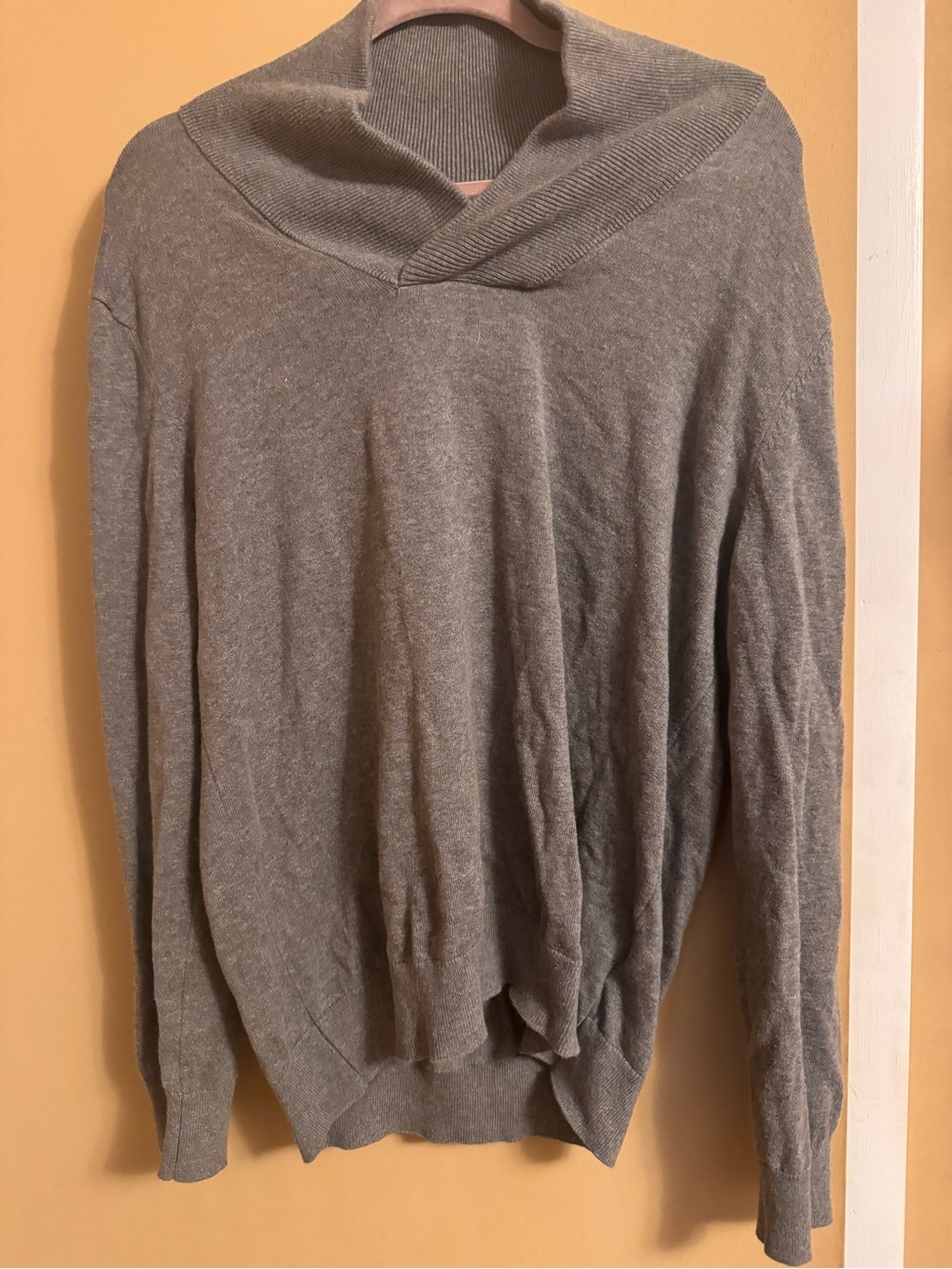 Banana Republic Gray Women's Knit Sweater with Shawl Collar
